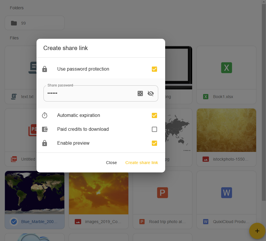 secure files folders sharing